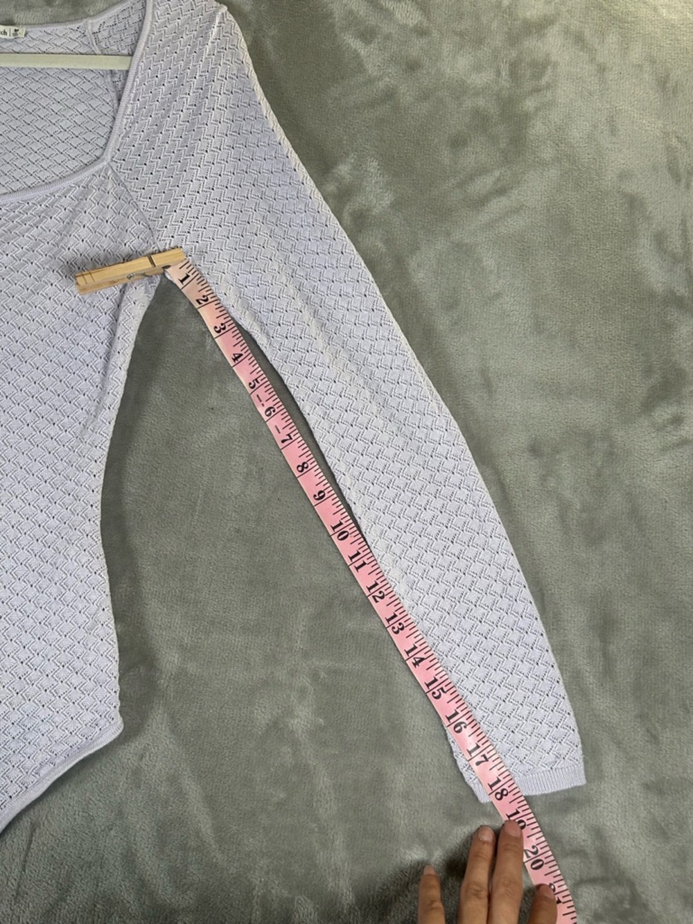 Abercrombie & Fitch pointelle square neck light purple eyelet bodysuit - Picture 12 of 15